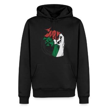 Palestine libre - Sweat à capuche Premium bio Homme - noir - Devant - Nico (187cm)