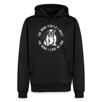 Chemise cadeau rétro Bulldog Anglais - Sweat à capuche Premium bio Homme - noir - Devant - Nico (187cm)