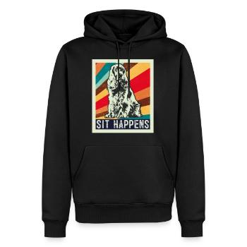 English Cocker Spaniel retro Geschenk Shirt - Männer Premium Bio Hoodie - Schwarz - Vorne - Nico (187cm)