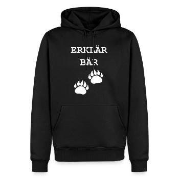 Erklärbär - Männer Premium Bio Hoodie - Schwarz - Vorne - Nico (187cm)