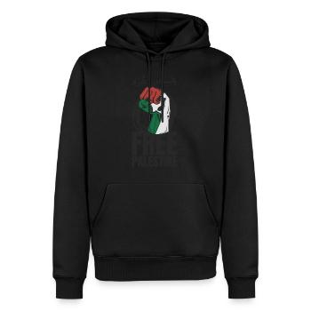 Mouvement de la Palestine libre - Sweat à capuche Premium bio Homme - noir - Devant - Nico (187cm)