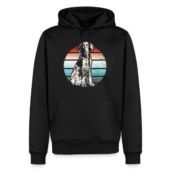 German shorthair retro gift shirt - Men’s Premium Organic Hoodie - black - Front - Nico (187cm)