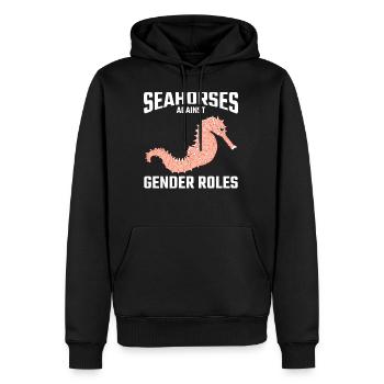 Hippocampes mer Féminisme égalité des droits - Sweat à capuche Premium bio Homme - noir - Devant - Nico (187cm)