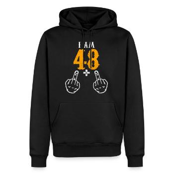 50 Jahre alt 50. Geburtstag - Männer Premium Bio Hoodie - Schwarz - Vorne - Nico (187cm)