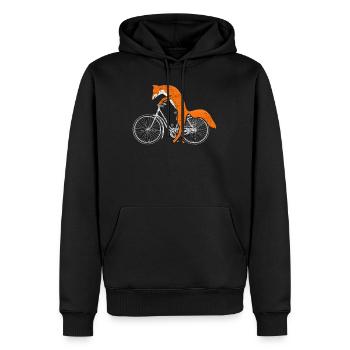 Fuchs Fahrrad Radl witzig Geschenk - Männer Premium Bio Hoodie - Schwarz - Vorne - Nico (187cm)