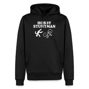 Fahrrad Sturz Bruch Stuntman Stunt Geschenk - Männer Premium Bio Hoodie - Schwarz - Vorne - Nico (187cm)