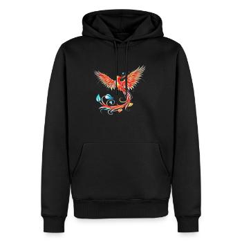 Phönix - Männer Premium Bio Hoodie - Schwarz - Vorne - Nico (187cm)