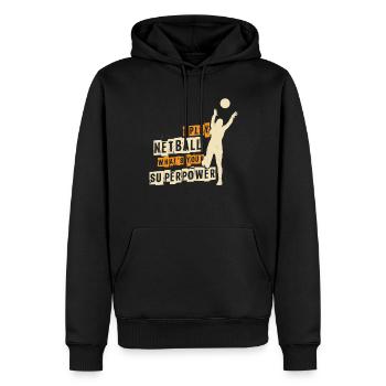 Netball Superkraft - Männer Premium Bio Hoodie - Schwarz - Vorne - Nico (187cm)