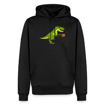 Tee Dinosaurier T Rex Tyrannosaurus Wortspiel - Männer Premium Bio Hoodie - Schwarz - Vorne - Nico (187cm)