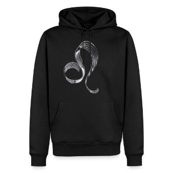 Zodiac Leo Chrome - Men’s Premium Organic Hoodie - black - Front - Nico (187cm)