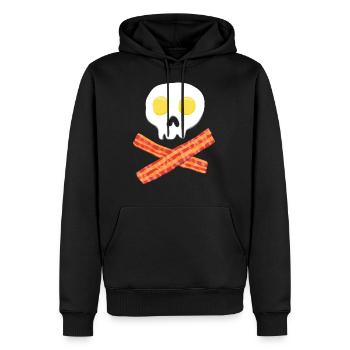 Bacon breakfast eggs food egg gift - Men’s Premium Organic Hoodie - black - Front - Nico (187cm)