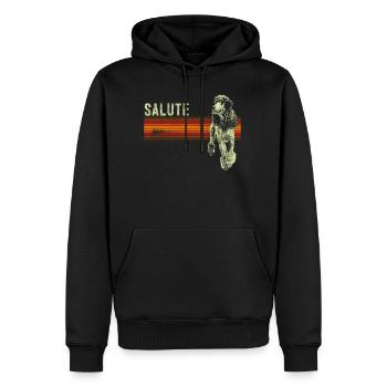 Caniche retro cadeau chemise - Sweat à capuche Premium bio Homme - noir - Devant - Nico (187cm)