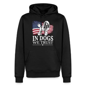 Poodle Retro Gift Shirt - Men’s Premium Organic Hoodie - black - Front - Nico (187cm)