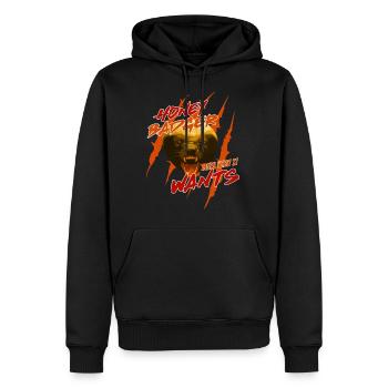 Honey Badger Takes What It Wants Geschenkidee - Männer Premium Bio Hoodie - Schwarz - Vorne - Nico (187cm)