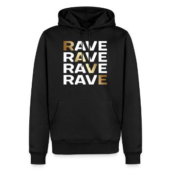 RAVE TECHNO RAVER - Männer Premium Bio Hoodie - Schwarz - Vorne - Nico (187cm)