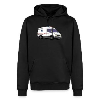 Krankenwagen Rettungsdienst Sanitäter Notarzt - Männer Premium Bio Hoodie - Schwarz - Vorne - Nico (187cm)