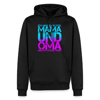Ich habe zweit titel mama und oma - Männer Premium Bio Hoodie - Schwarz - Vorne - Nico (187cm)