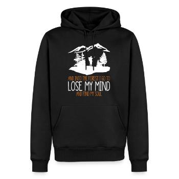 Et dans la forêt je vais perdre mon esprit t-shirt - Sweat à capuche Premium bio Homme - noir - Devant - Nico (187cm)