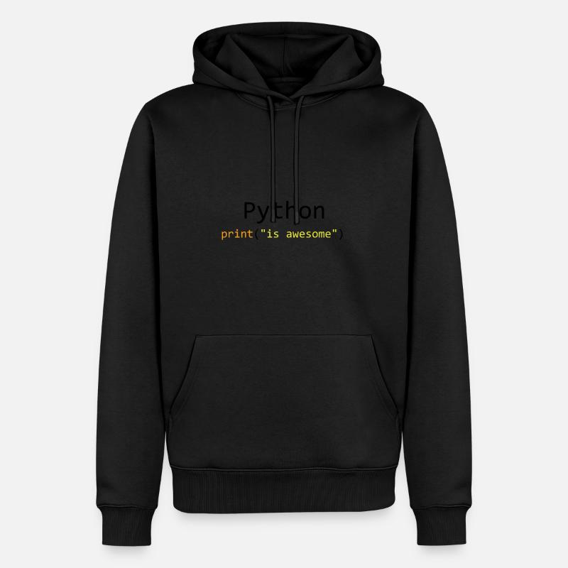 Python is awesome - Men’s Premium Organic Hoodie - black