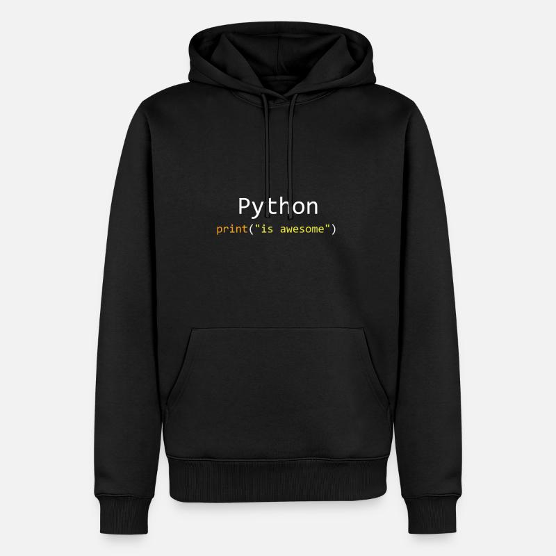 Python is awesome - Männer Premium Bio Hoodie - Schwarz