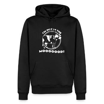 Vache - Sweat à capuche Premium bio Homme - noir - Devant - Nico (187cm)