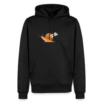 Lustige schnelle Schnecke mit doppeltem Auspuff - Männer Premium Bio Hoodie - Schwarz - Vorne - Nico (187cm)