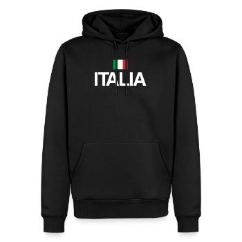 Italia | Italie, drapeau italien, italien - Sweat à capuche Premium bio Homme - noir - Devant - Nico (187cm)