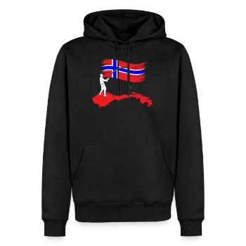 Cadeau de peche norvege nord scandinavie - Sweat à capuche Premium bio Homme - noir - Devant - Nico (187cm)