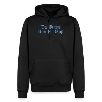 Bayern bayrisch Dialekt lustiger Spruch Geschenk - Männer Premium Bio Hoodie - Schwarz - Vorne - Nico (187cm)