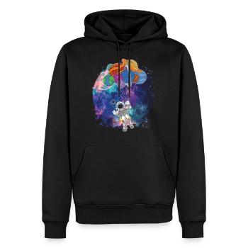 Süßer Astronaut Planeten Luftballons im Weltraum - Männer Premium Bio Hoodie - Schwarz - Vorne - Nico (187cm)
