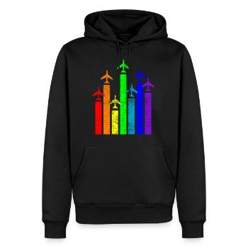Pilot Flieger Flugzeug - Männer Premium Bio Hoodie - Schwarz - Vorne - Nico (187cm)