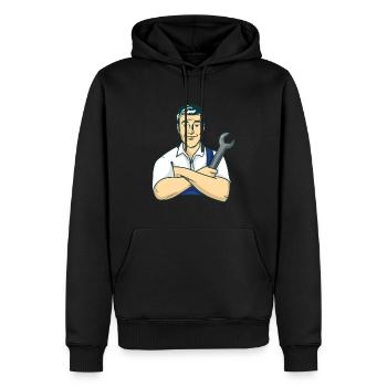 Mechanic Mechaniker - Männer Premium Bio Hoodie - Schwarz - Vorne - Nico (187cm)