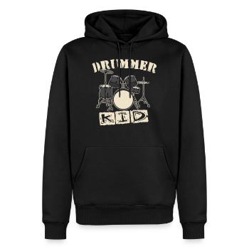 Drummer Kid - Männer Premium Bio Hoodie - Schwarz - Vorne - Nico (187cm)