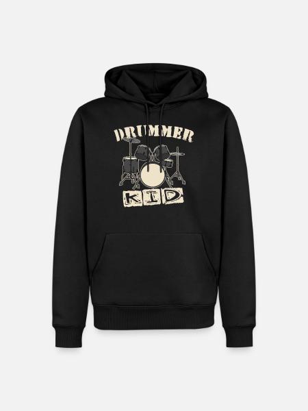 Drummer Kid - Men’s Premium Organic Hoodie - black