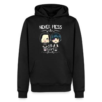Gothic Girl - Männer Premium Bio Hoodie - Schwarz - Vorne - Nico (187cm)