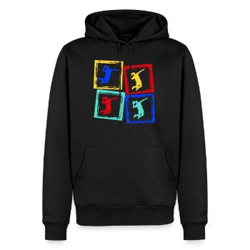 Cadeau de chemise de handball Handballer Handballerin - Sweat à capuche Premium bio Homme - noir - Devant - Nico (187cm)