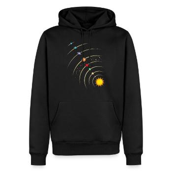 Planeten in unserem Sonnensystem. Erde,Sonne, Mars - Männer Premium Bio Hoodie - Schwarz - Vorne - Nico (187cm)