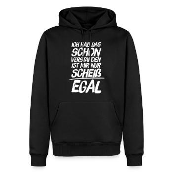ich hab das schon verstanden - Männer Premium Bio Hoodie - Schwarz - Vorne - Nico (187cm)