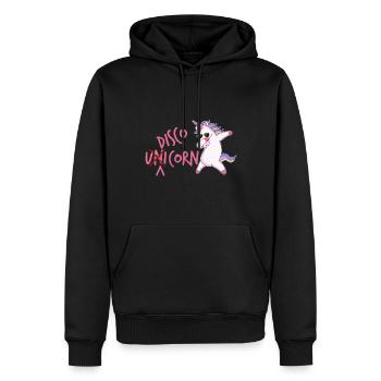 Disco Einhorn - Männer Premium Bio Hoodie - Schwarz - Vorne - Nico (187cm)