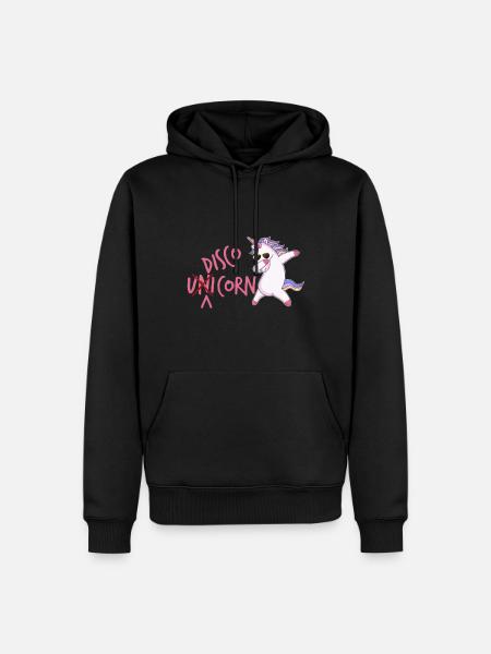 Disco Einhorn - Männer Premium Bio Hoodie - Schwarz