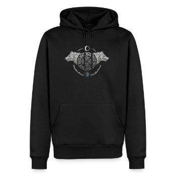 Wölfe Pentagram - Männer Premium Bio Hoodie - Schwarz - Vorne - Nico (187cm)