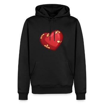 Coeur avec dispositif transdermique - Sweat à capuche Premium bio Homme - noir - Devant - Nico (187cm)