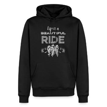 Cyclisme Cyclisme Vélo - Sweat à capuche Premium bio Homme - noir - Devant - Nico (187cm)