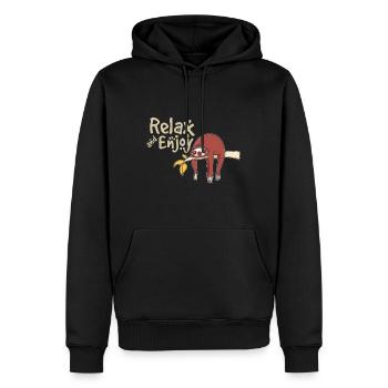 Faultiere - Männer Premium Bio Hoodie - Schwarz - Vorne - Nico (187cm)