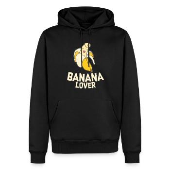 Ich liebe Bananen - Männer Premium Bio Hoodie - Schwarz - Vorne - Nico (187cm)