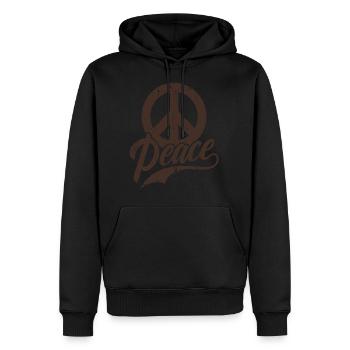 Peace Sign peace day - Männer Premium Bio Hoodie - Schwarz - Vorne - Nico (187cm)
