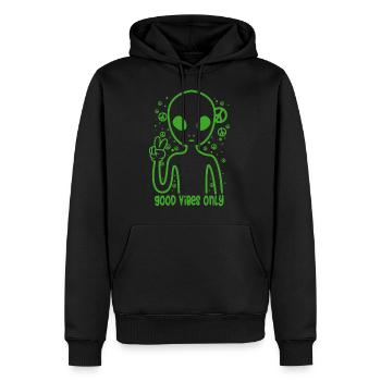 Alien Peace Peace Day - Sweat à capuche Premium bio Homme - noir - Devant - Nico (187cm)