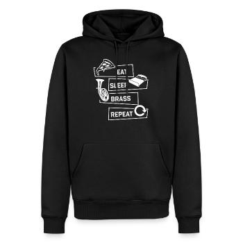 Tenorhorn Spieler T-Shirt Geschenk Tenor - Männer Premium Bio Hoodie - Schwarz - Vorne - Nico (187cm)