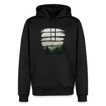 Waldstreifen - Männer Premium Bio Hoodie - Schwarz - Vorne - Nico (187cm)