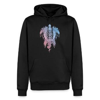 turtle peace Day - Männer Premium Bio Hoodie - Schwarz - Vorne - Nico (187cm)